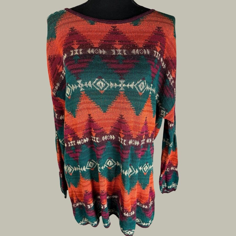 Denim Supply Ralph Lauren Pullover Sweater Womens XL Southwest Aztec Navajo Vtg